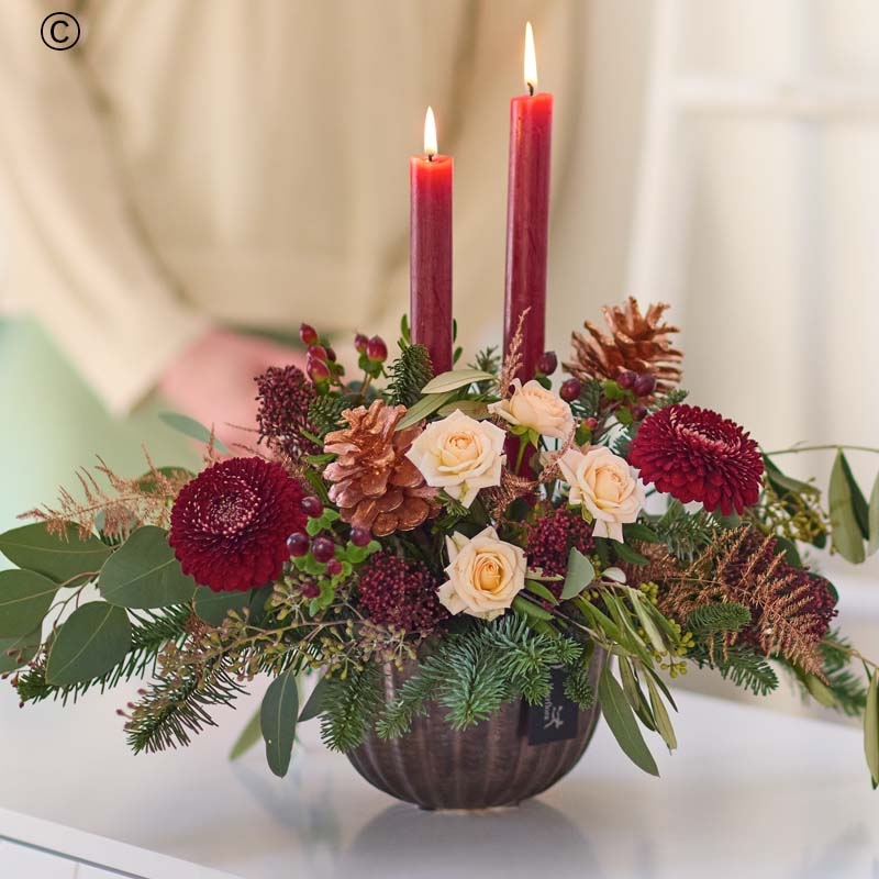 Christmas candle arrangement