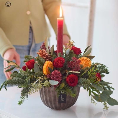Christmas candle arrangement