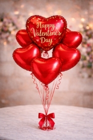 Valentine’s Heart Balloon Cluster