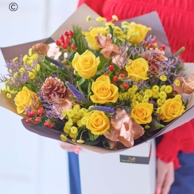 Yellow Roses Vibrant Hand tied